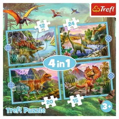 Puzzle: Unique Dinosaurs 4in1 (Trefl Kids)